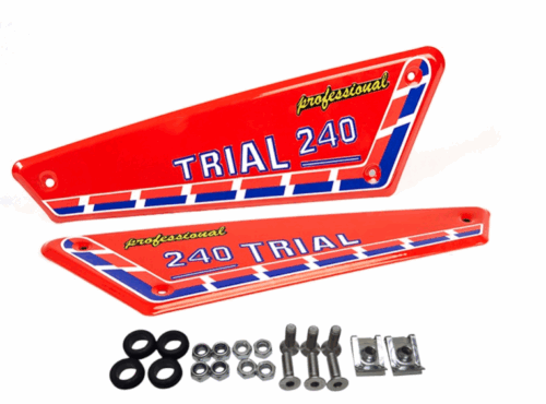 w08036 Placas laterales aluminio Fantic 240 barnizadas