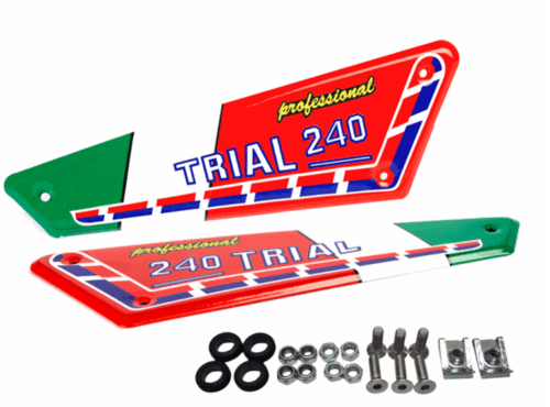 w08038 Placas laterales aluminio Fantic 240 barnizadas italianas