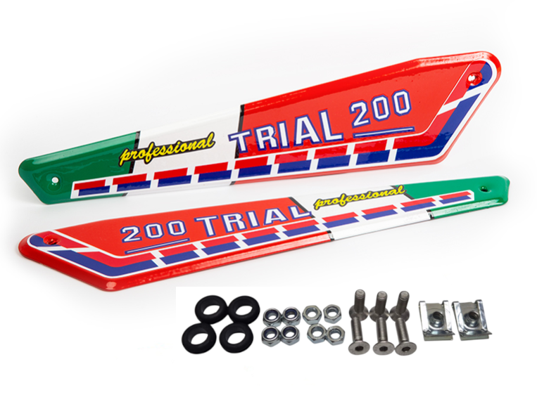 W08023 Placas laterales aluminio Fantic 200 barnizadas italianas W08023 Placas laterales aluminio Fantic 200 barnizadas italianas